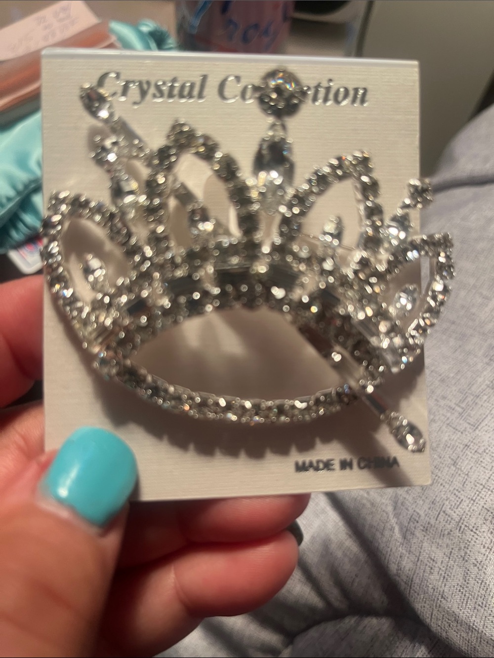 Silver-Tone Rhinestone Tiara Brooch - Picture 3 of 3